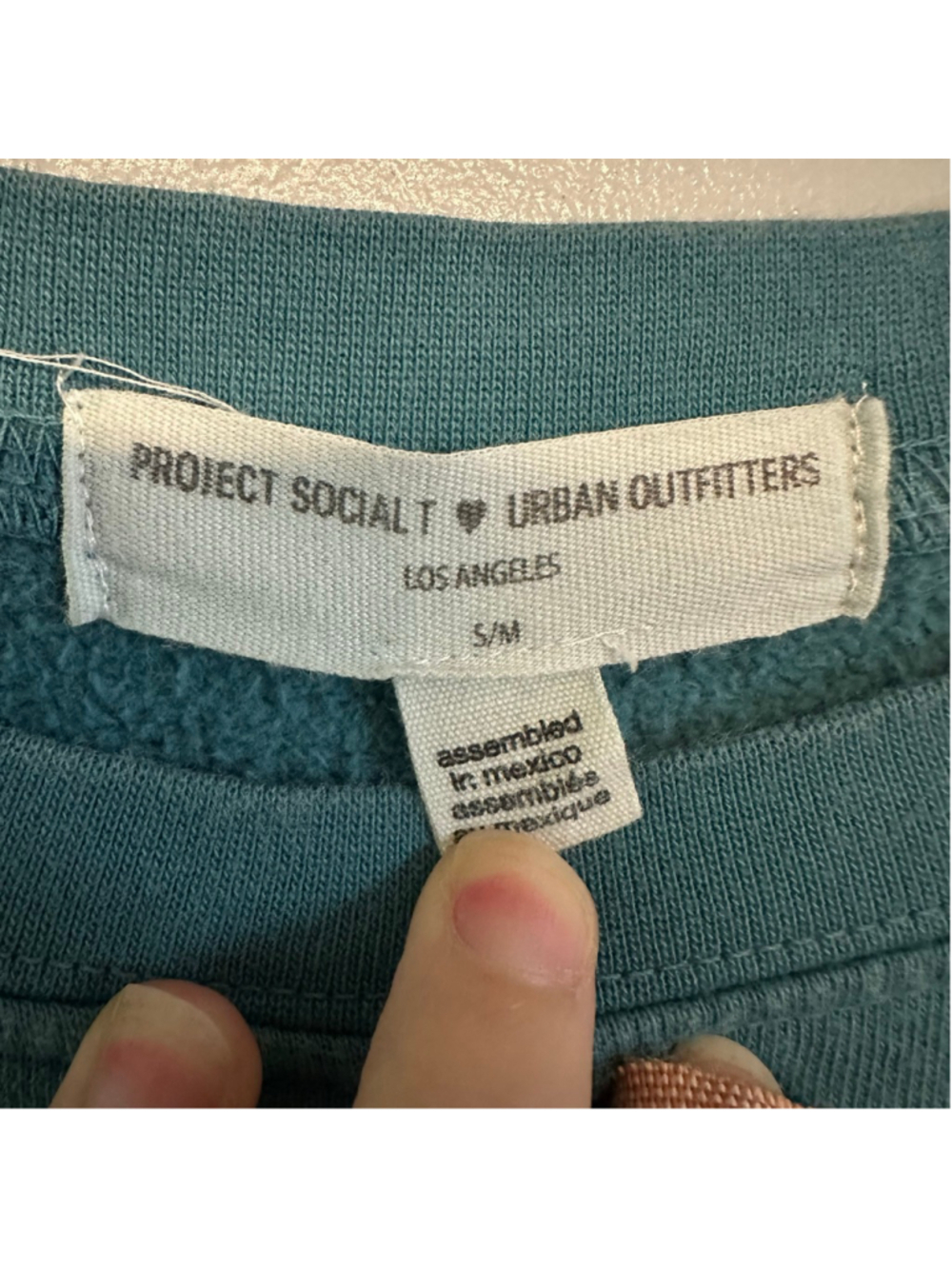Project Social T Urban Outfitters Teal Vegan Graphic Sweatshirt small medium - Picture 2 of 5